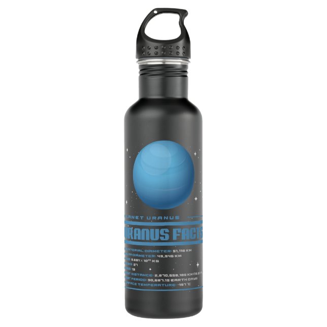 Uranus Fakten Edelstahlflasche (Vorderseite)