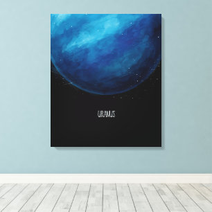 Uranus Planet Artwork - Cosmic Space Illustration Leinwanddruck