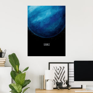 Uranus Planet Artwork - Cosmic Space Illustration Poster