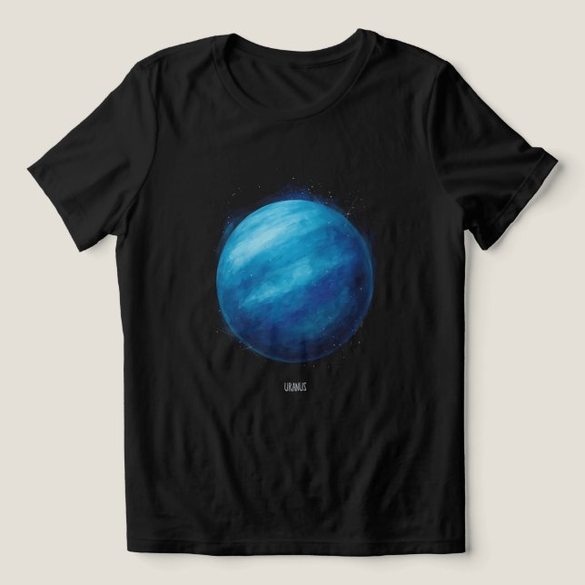 Uranus Planet Artwork - Cosmic Space Illustration Tri-Blend Shirt (Design Vorderseite)