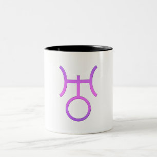 Uranus Planetensymbol Astrologie Sternzeichen Zweifarbige Tasse