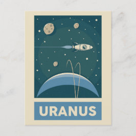 Uranus Retro Galaxy Rocket Postkarte