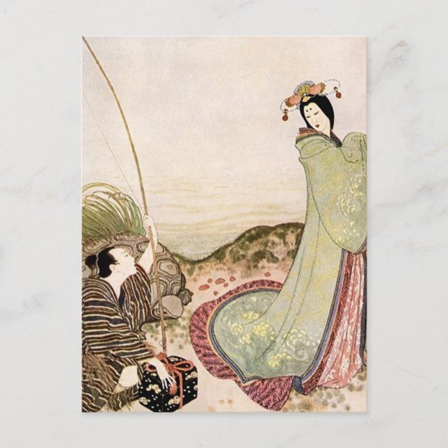 "Urashima Taro" von Edmund Dulac Postkarte (Vorderseite)