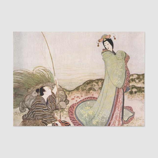 "Urashima Taro" von Edmund Dulac Seidenpapier (Vorderseite)