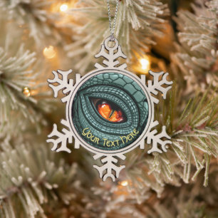 Urauffassung Reptil Raubtier Auge Schneeflocken Zinn-Ornament