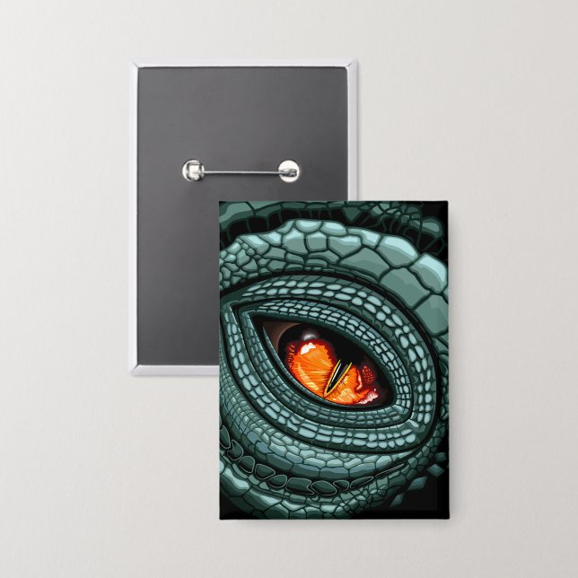 Urauge Reptilien-Räuber Button (Vorderseite/Rückseite)