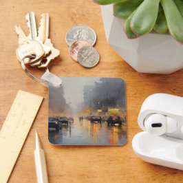 Urban Abend Rain Szene Schlüsselanhänger