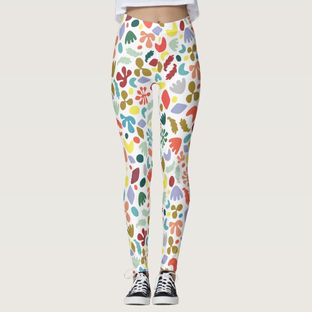 Urban Abstrakt Bio Formen Muster Leggings (Vorderseite)