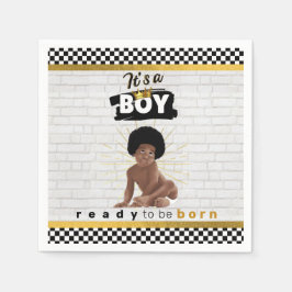 Urban Afro Baby Boy| Retro Hip Hop Baby Dusche Serviette