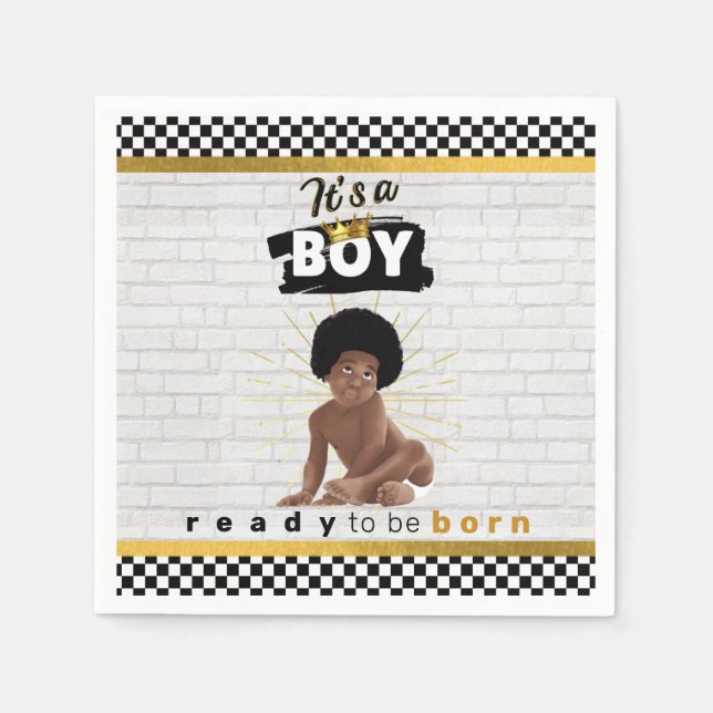 Urban Afro Baby Boy| Retro Hip Hop Baby Dusche Serviette (Vorderseite)