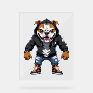 Urban Alpha Bulldog - Street Style Mascot Acrylschild