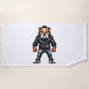 Urban Alpha Bulldog - Street Style Mascot Strandtuch