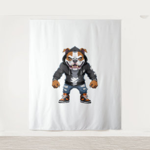 Urban Alpha Bulldog - Street Style Mascot Wandteppich