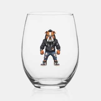 Urban Alpha Bulldog � Street Style Mascot  Weinglas Ohne Stiel