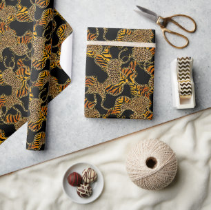 Urban Barock Goldketten Tierprint Geschenkpapier