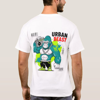 Urban Beast - Gorilla mit Boombox & Chains T-Shirt
