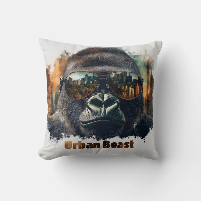 Urban Beast Gorilla mit Sonnenbrille Kissen (Vorderseite)