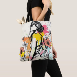 Urban Bloom: Doppelseitige Graffiti- und Botanikku Tasche