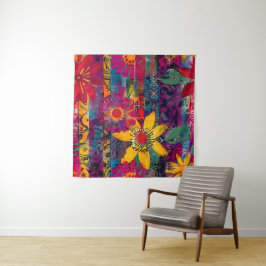 Urban Bloom Vivid Graffiti Blume Explosio Poster Wandteppich