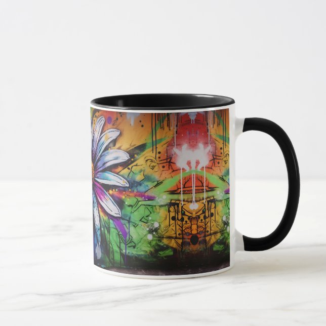 Urban Blooms - Graffiti & Floral Fusion Tasse (Rechts)