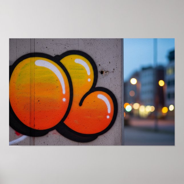 Urban Bubble-Style Graffiti Poster (Vorne)