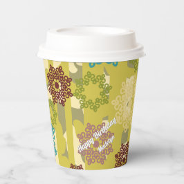 Urban Camouflage Floral Pattern Birthday Pappbecher
