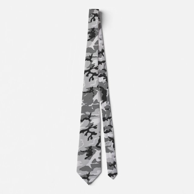 Urban Camouflage Pattern - Schwarz & Grau Neck Tie Krawatte (Vorderseite)