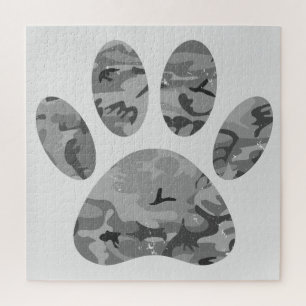 Urban Camouflage Puppy Paw Print