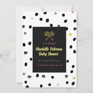 Urban Chic Baby Shower Einladung mit Polka Dot P