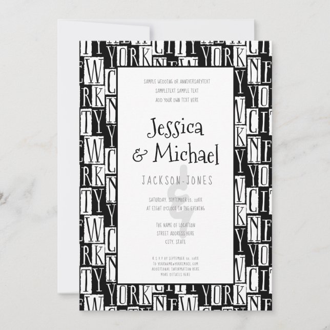 Urban Chic New York City Wedding Invitations (Devant)