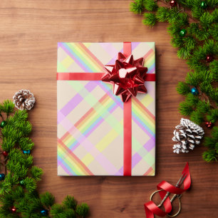 Urban Chic Rainbow Kariertes Muster Geschenkpapier