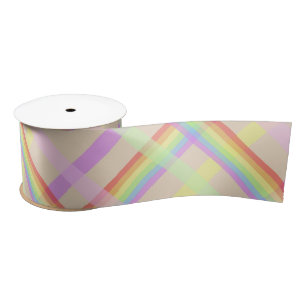 Urban Chic Rainbow Kariertes Muster Satinband