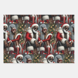 Urban Chic Santa  Wrapping Paper Sheets Geschenkpapier Set