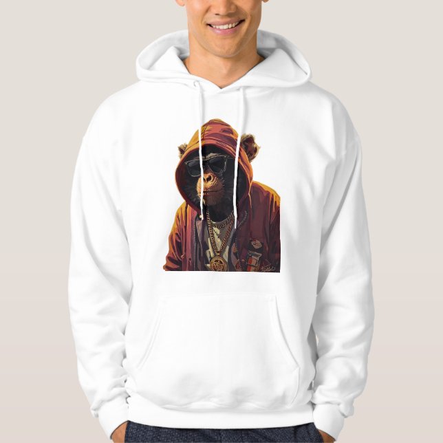 Urban Chimp – Cool Chimpanzee with Hoodie and Gold (Vorderseite)