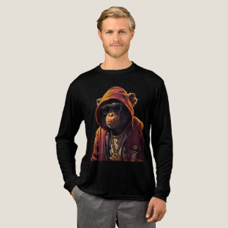 Urban Chimp – Cool Chimpanzee with Hoodie and Gold Tri-Blend Shirt