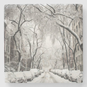 Urban Christmas Snow in Brooklyn NY Steinuntersetzer