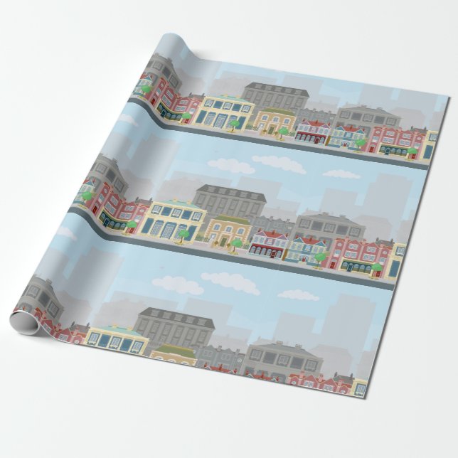 Urban City Wrapping Paper Geschenkpapier (Ungerollt)