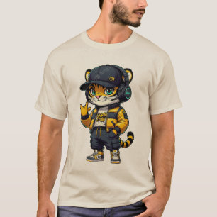 Urban Claw Tiger Cub Coole Streetwear-DJ-Katze m T-Shirt