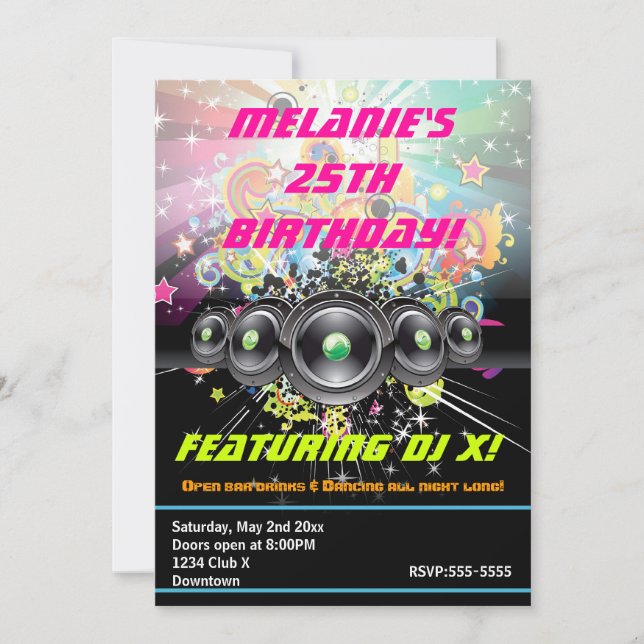 Urban Club Hip hop Dancing Party Invitation (Devant)