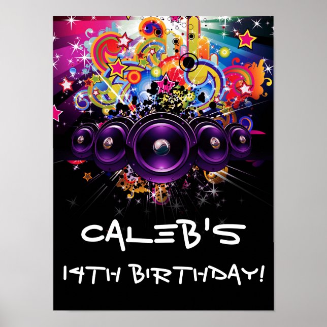 Urban Club Hip Hop DJ Dancing Dance Party Willkomm Poster (Vorne)