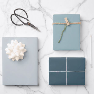 Urban Cool Blue Gray Gift Geschenkpapier Set