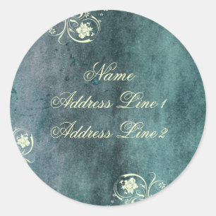 Urban Decan Blue Address Labels Runder Aufkleber