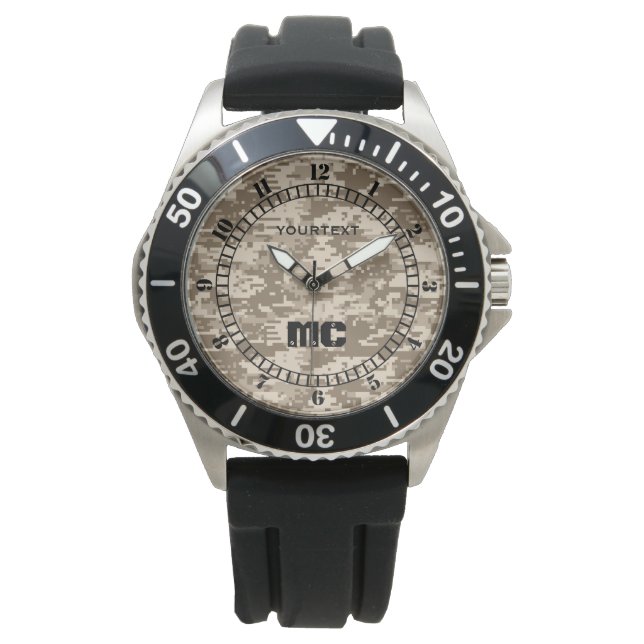 Urban Desert Digital Camouflage Personalisierte Wa Armbanduhr (Vorderseite)