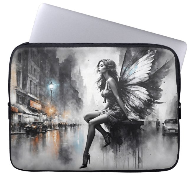 Urban dunkle Feen Fantasy futuristische gotische S Laptopschutzhülle (Vorderseite)