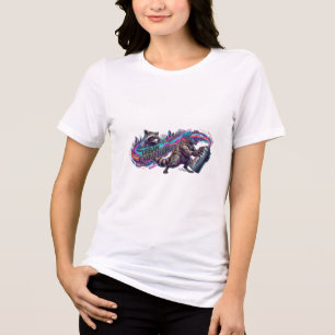 Urban Evolution Cybernetic Waschbär Graffiti Graph Tri-Blend Shirt