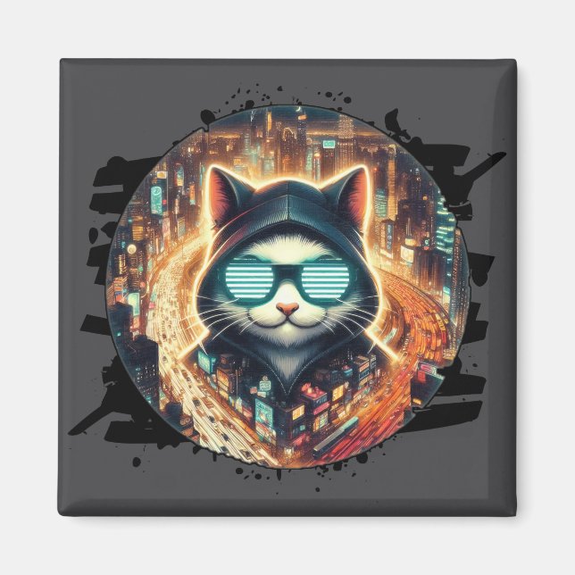 Urban Feline Guardian Magnet (Vorne)