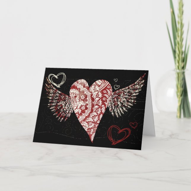 Urban Fleur Winged Heart Karte (Vorderseite)