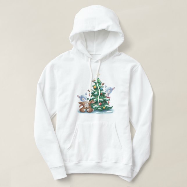Urban Forest Rebels: 3D Graffiti Winter Wildlife  Hoodie (Design vorne)
