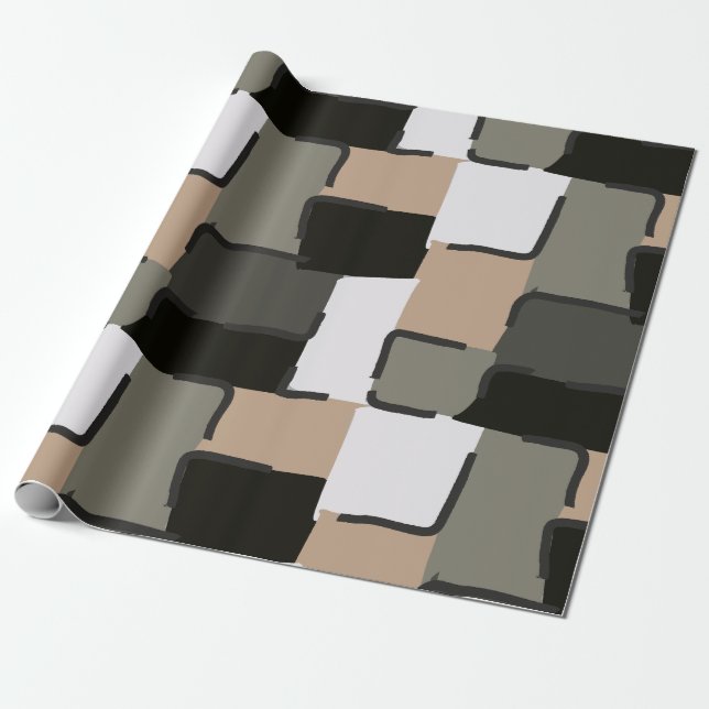 Urban Geo | Onyx Neutral | Hero Pattern Geschenkpapier (Ungerollt)