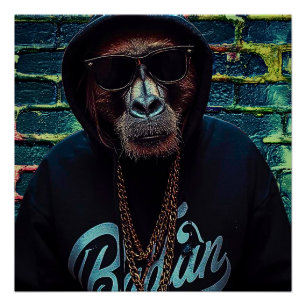 Urban Gorilla – Street Style Leinwand-Kunstprint Poster